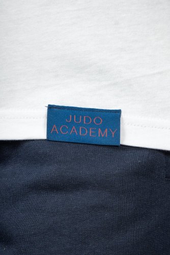Tričko Judo Academy - modrý potisk na bílém tričku - Velikost: L