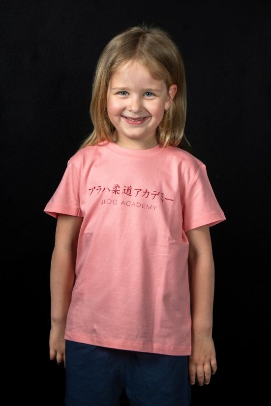 Tričko Judo Academy - růžový potisk na růžovém tričku - Velikost: XXL