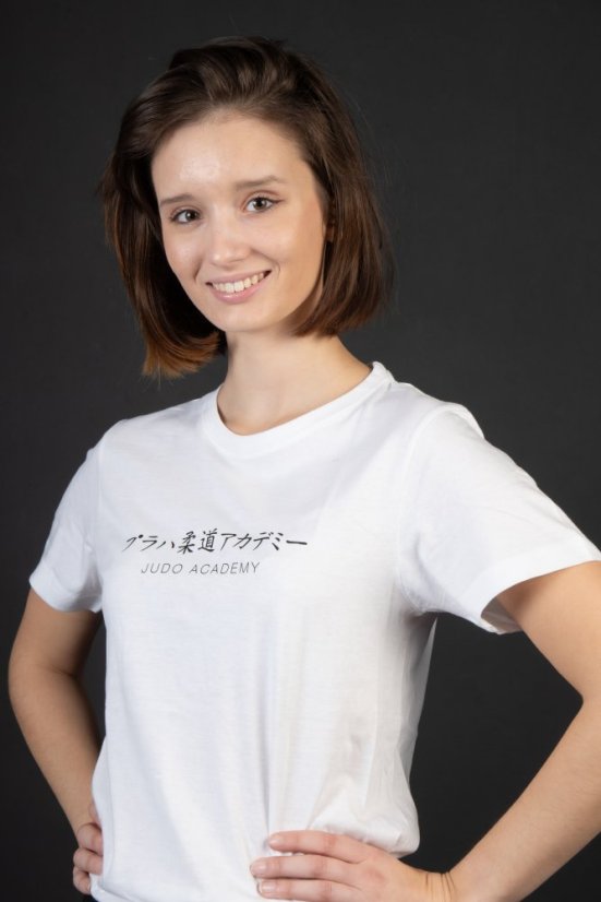 Tričko Judo Academy - japonské znaky bílé - Velikost: XXXL