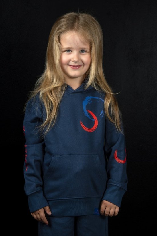 Sportovní tmavě modrá klubová mikina Judo Academy s kruhy - Velikost: L