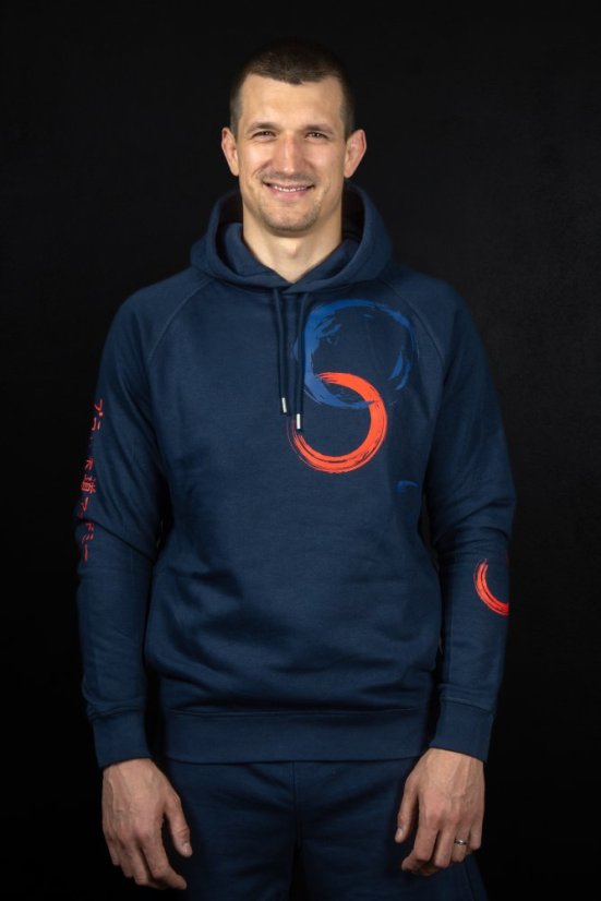 Sportovní tmavě modrá klubová mikina Judo Academy s kruhy - Velikost: L