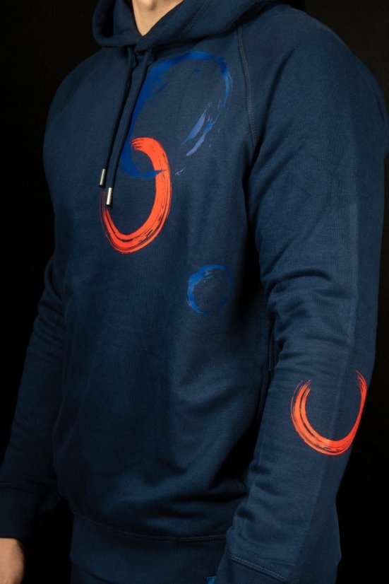 Sportovní tmavě modrá klubová mikina Judo Academy s kruhy - Velikost: L