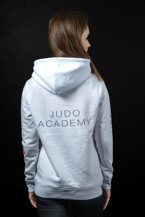 Sportovní bílá klubová mikina Judo Academy s kruhy