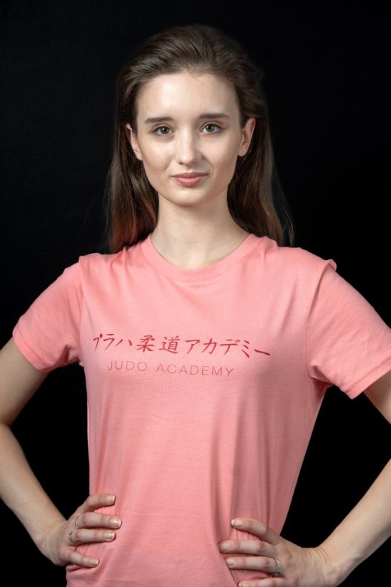 Tričko Judo Academy - růžový potisk na růžovém tričku - Velikost: XXL