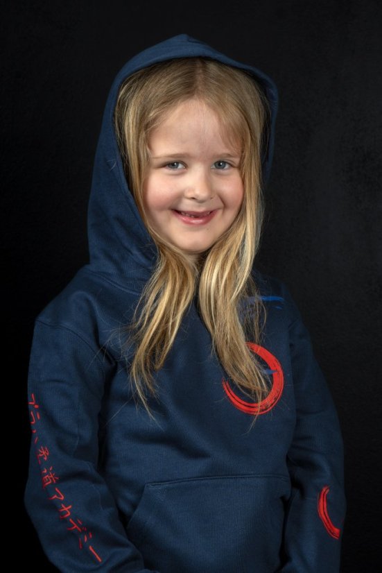 Sportovní tmavě modrá klubová mikina Judo Academy s kruhy - Velikost: L