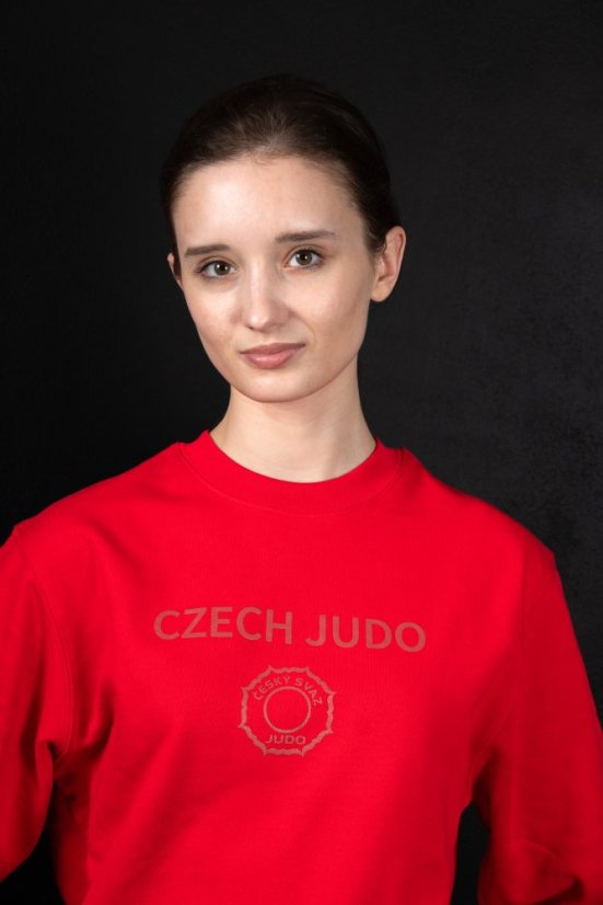 Červená mikina CZECH JUDO - Velikost: M