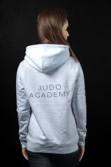 Sportovní bílá klubová mikina Judo Academy s kruhy