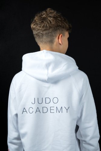 Sportovní bílá klubová mikina Judo Academy s kruhy - Velikost: L
