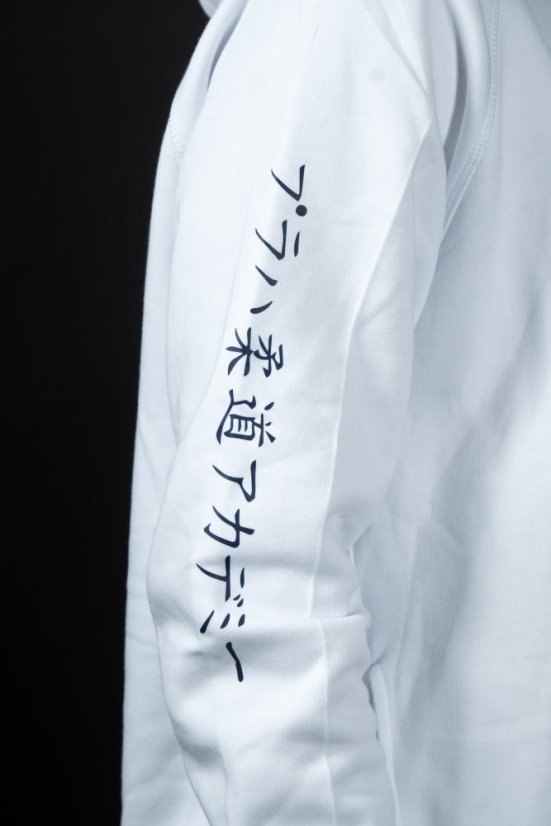 Sportovní bílá klubová mikina Judo Academy s kruhy - Velikost: S